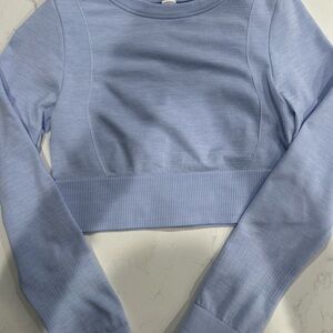 Sky Blue Long Sleeve Workout Top
